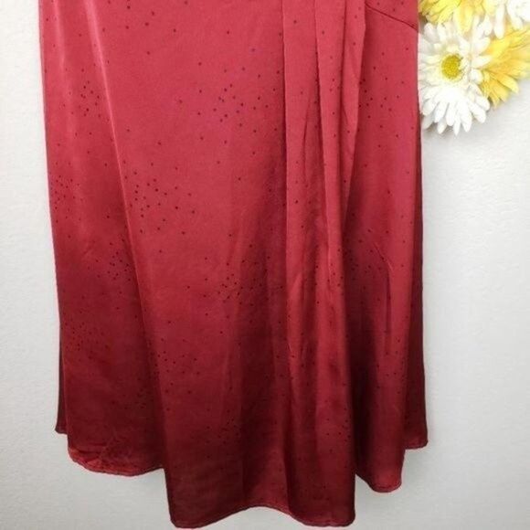 August 1 Eight v-neck asymmetrical tuck satin dress size medium - Picture 15 of 15